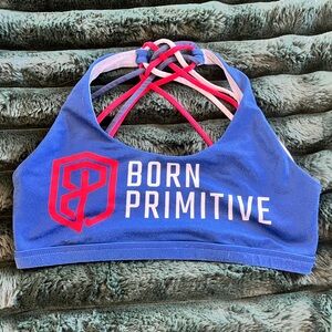 Born Primitive Blue and Red Strappy Sports Bra